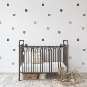 Green Polka Dot Wall Stickers - Size Medium